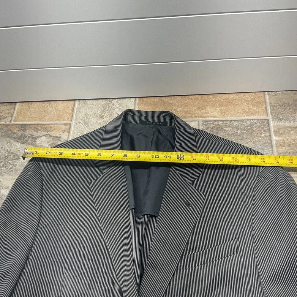 Armani Collezioni Nordstrom Pinstripe Blazer Jacket Made in Italy Black White